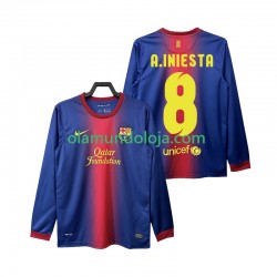 Camisola FC Barcelona A INIESTA 8 2012 2013 Retro Homem Equipamento Primeiro Manga Comprida